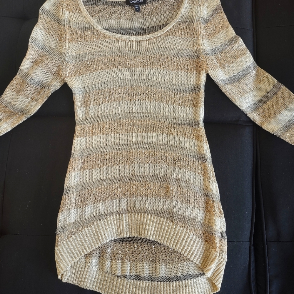 bebe small gold sweater